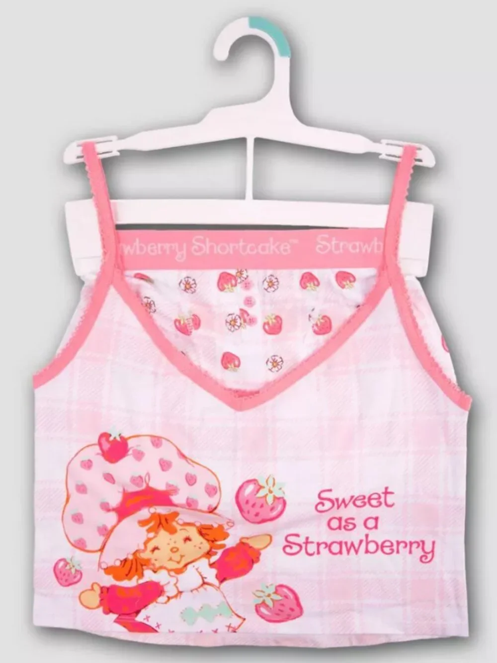 NEW Women's Strawberry Shortcake Pink Medium Cami & Boxer Sleep Set
